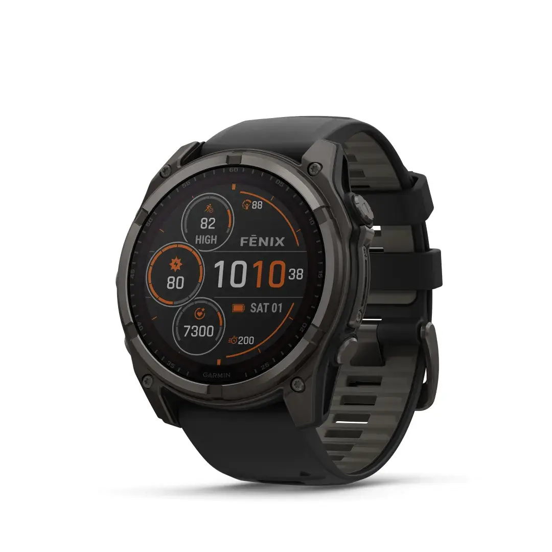 Garmin Fenix 8 Sapphire Solar Carbon Gray Black 51mm Söehall DLC titaaniga kaetud musta rihmaga 51mm Solar