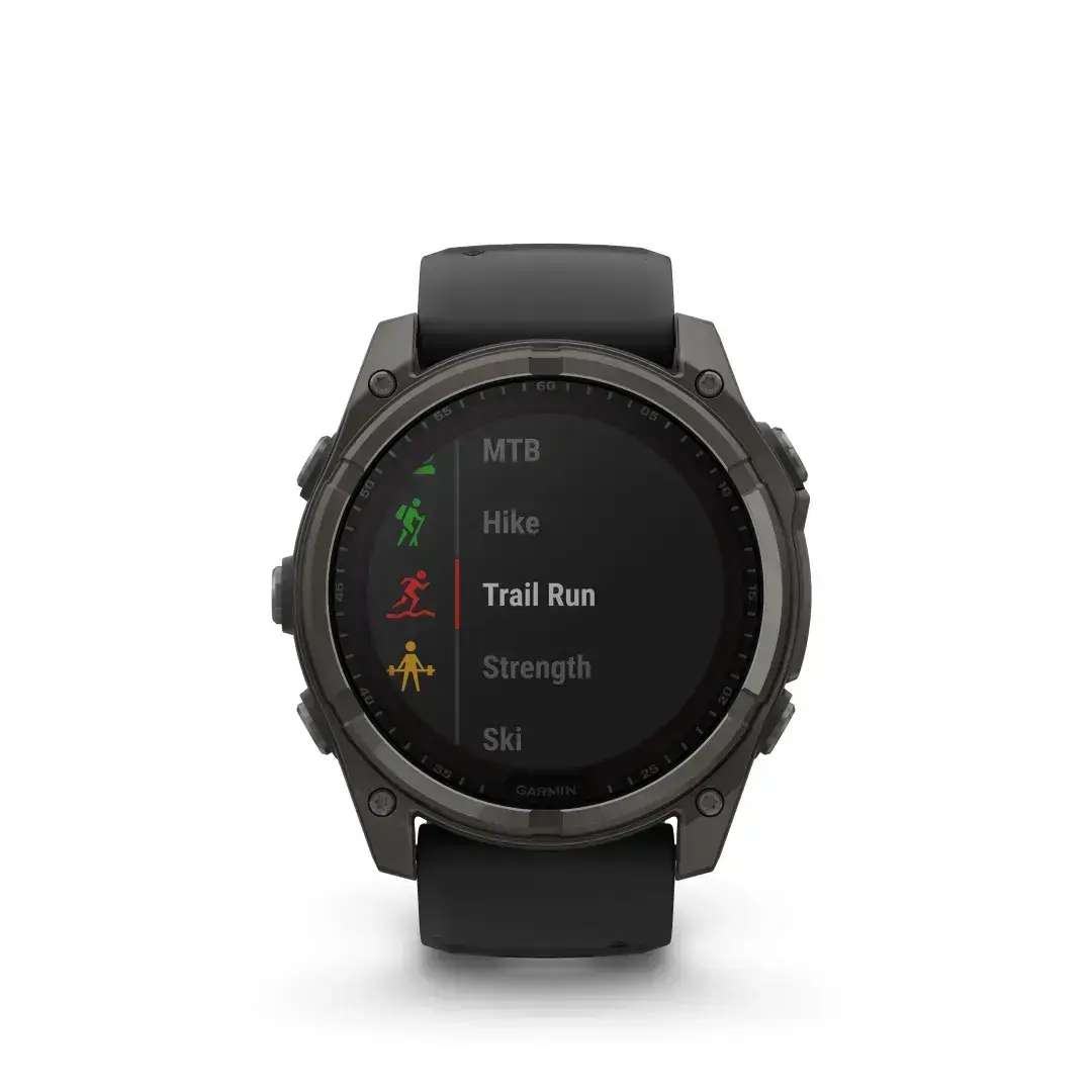Garmin Fenix 8 Sapphire Solar Carbon Gray Black 51mm Söehall DLC titaaniga kaetud musta rihmaga 51mm Solar