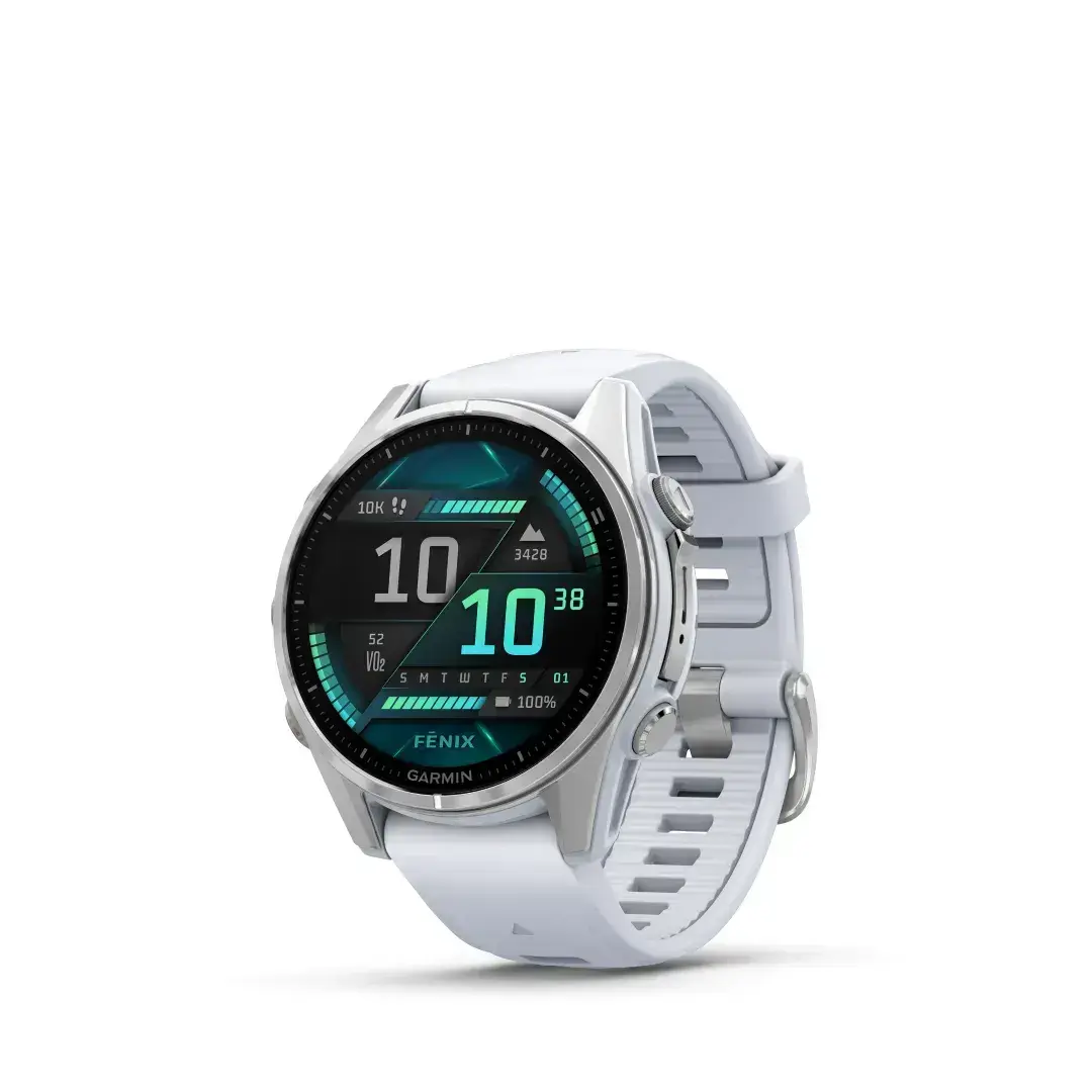 Garmin Fenix 8 AMOLED Whitestone 43mm Hõbedane valge kiviga rihm
