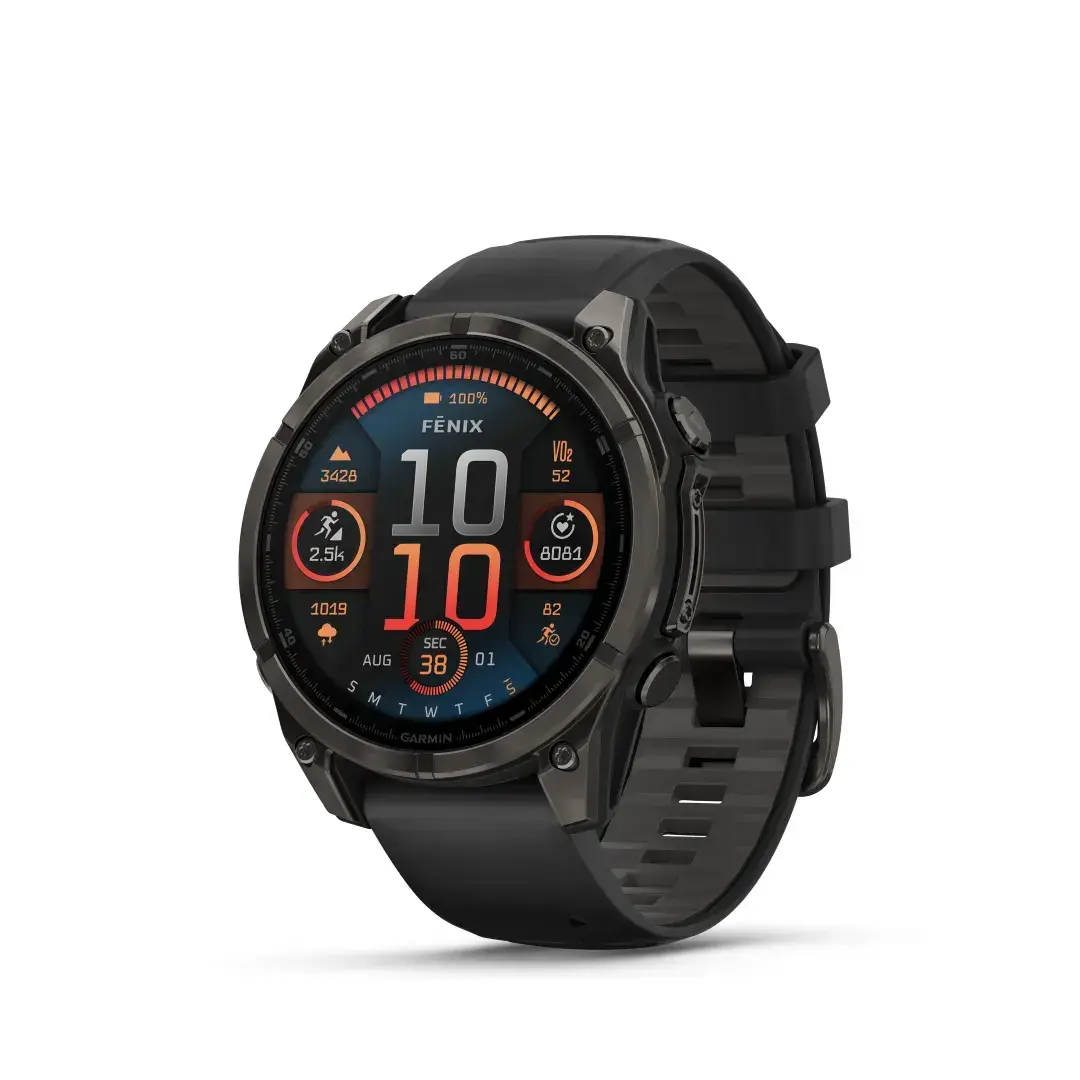 Garmin Fenix 8 AMOLED Sapphire Carbon Gray Black 47mm Söehall DLC titaankate musta rihmaga 47mm