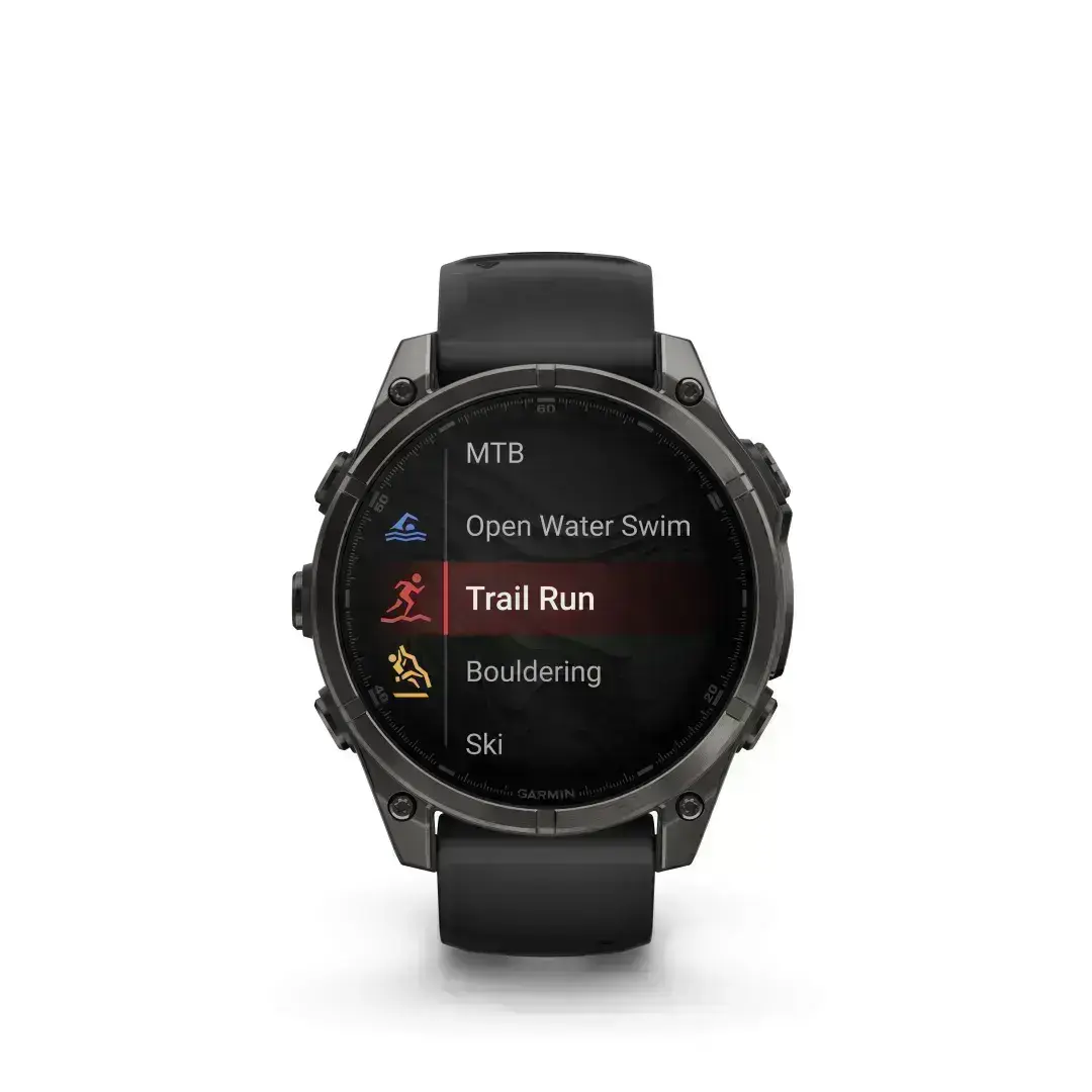 Garmin Fenix 8 AMOLED Sapphire Carbon Gray Black 51mm Söehall DLC titaankate musta rihmaga 51mm