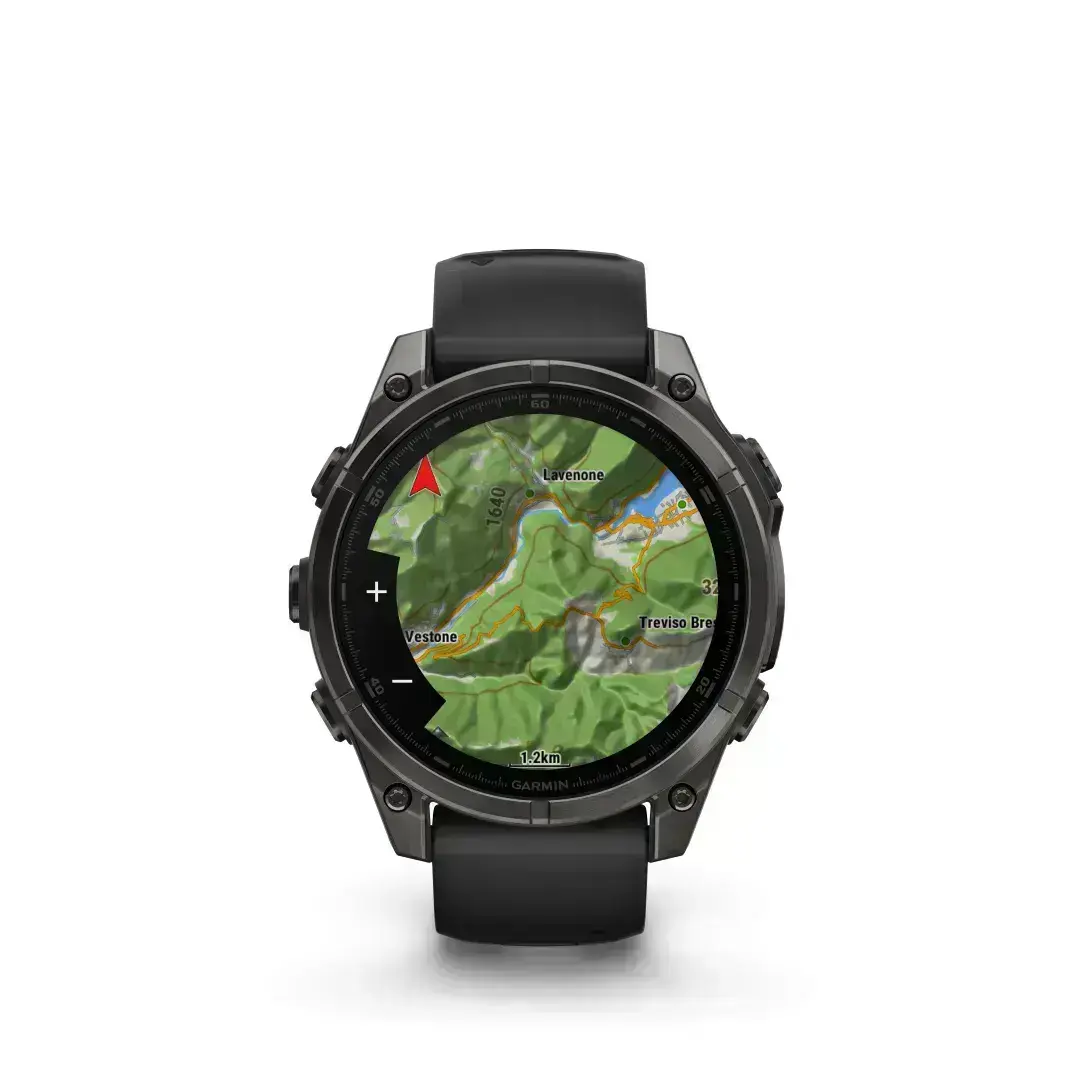 Garmin Fenix 8 AMOLED Sapphire Carbon Gray Black 51mm Söehall DLC titaankate musta rihmaga 51mm