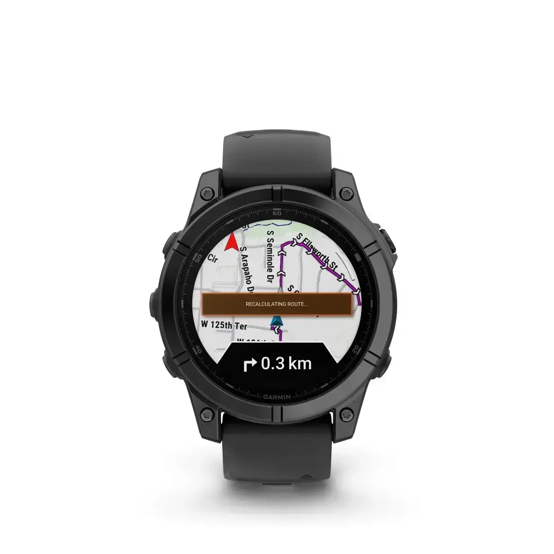 Garmin Fenix E AMOLED Slate Gray Black 47mm Sinihall teras musta rihmaga