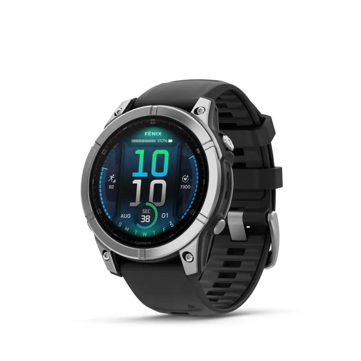 Garmin Fenix E AMOLED Stainless Steel Black 47mm Roostevabast terasest musta rihmaga