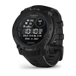 Garmin Instinct 3 Solar Tactical Edition 45 mm Must musta nägu - päikesepaneeliga