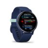 Garmin Vivoactive 5 Navy Blue Metallist tumesinine alumiiniumist korpus tumesinise korpuse ja silikoonist kellarihmaga