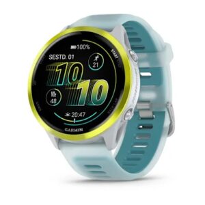 Garmin Forerunner 570 Amp Yellow 47mm Banaanikollane alumiinium, läbipaistev valge kivi/türkiissinine rihm
