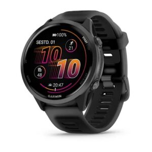 Garmin Forerunner 570 Slate Gray 47mm Sinihall alumiinium läbipaistva musta/musta rihmaga