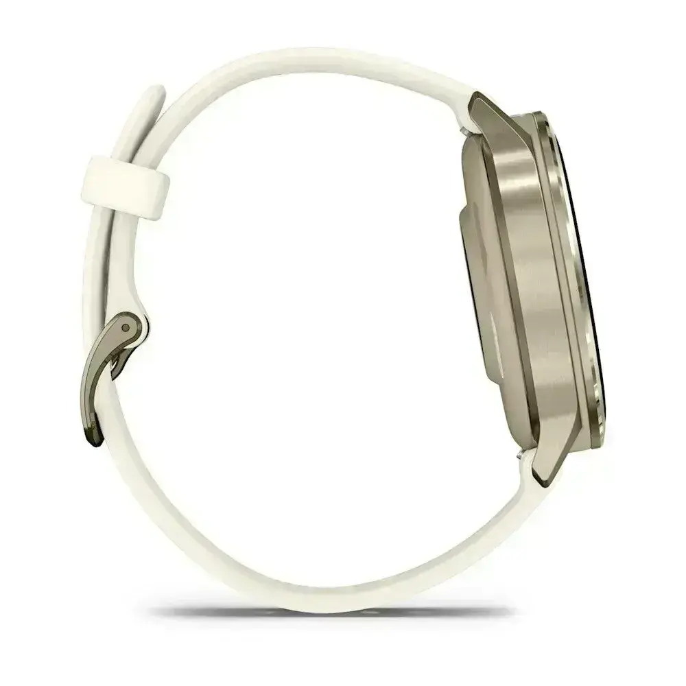 Garmin Venu 4 Lunar Gold 41mm Kahvatukuldne korpus luuhalli silikoonrihmaga 41mm