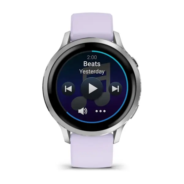 Venu 4 Silver Purple 41mm Sudraba krāsā ar violetu silikona siksniņu 41mm
