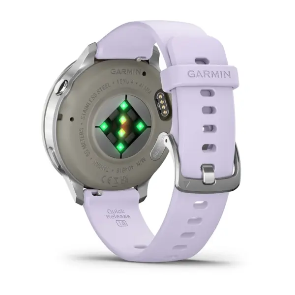 Venu 4 Silver Purple 41mm Sudraba krāsā ar violetu silikona siksniņu 41mm