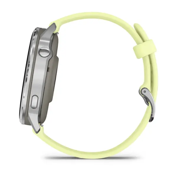 Venu 4 Silver Yellow 45mm Sudraba krāsā ar citronu krāsas silikona siksniņu 45mm