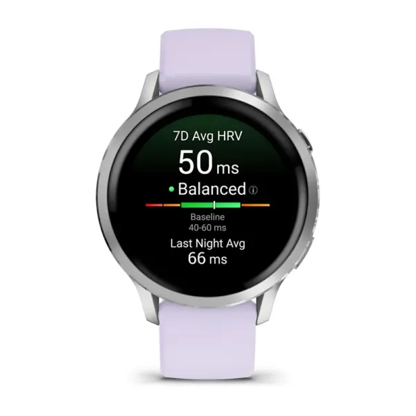 Venu 4 Silver Purple 41mm Sudraba krāsā ar violetu silikona siksniņu 41mm