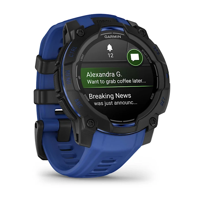 Garmin Instinct 3 Amoled Black Bolt Blue 45mm Must koos läikivsinise/musta rihmaga - amoled