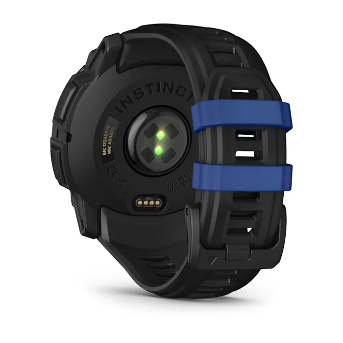 Garmin Instinct 3 Amoled Black Bolt Blue 50 mm Must koos läikivsinise/musta rihmaga - amoled