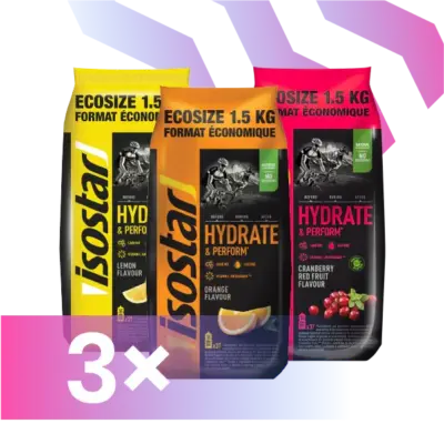 Isostar Hydrate & Perform Ecosize pulber 1.5kg x 3