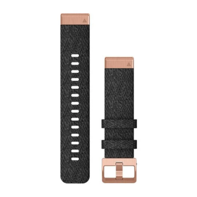 Garmin QuickFit 20 Watch Band Black Nylon Rose