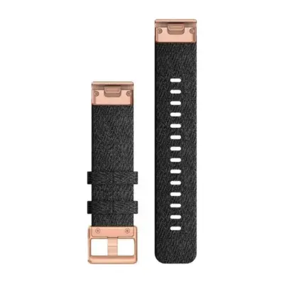 Garmin QuickFit 20 Watch Band Black Nylon Rose