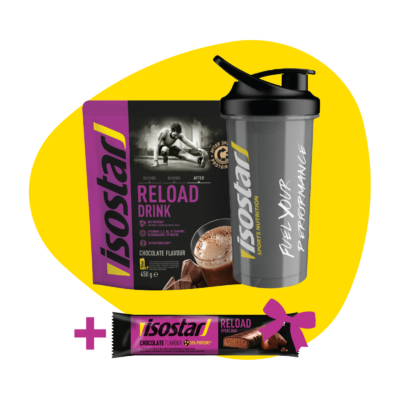 Isostar Recovery komplekt (Reload 450g + Elite shaker 700ml)