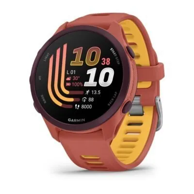Garmin Forerunner 170 Music Tumeroosa koos tumeroosa/oranžikaskollase rimaga