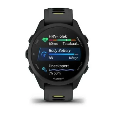 Garmin Forerunner 170 Music Must koos musta/erekollase rihmaga