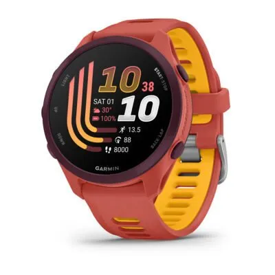 Garmin Forerunner 170 Music Tumeroosa koos tumeroosa/oranžikaskollase rimaga
