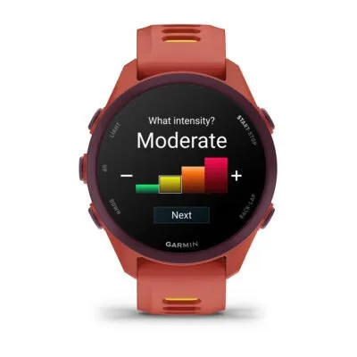 Garmin Forerunner 170 Music Tumeroosa koos tumeroosa/oranžikaskollase rimaga
