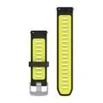 Garmin Kiirkinnitusrihmad 20 mm - Must/Kollane silikoon