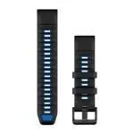 Garmin QuickFit 22 Watch Band Black / Pilot Blue Silicone