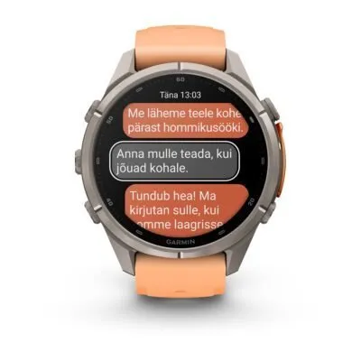 Garmin fēnix 9 Pro inReach 43 mm Titanium / Shell Pink / Autumn Orange Silicone