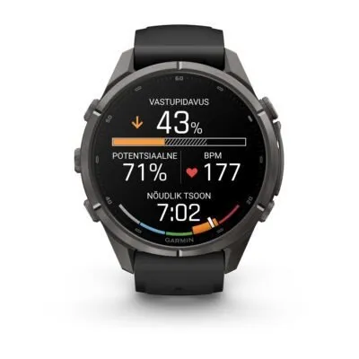 Garmin fēnix 9 Pro inReach 43 mm Carbon Gray DLC Titanium / Black / Pebble Grey Silicone