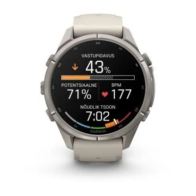 Garmin fēnix 9 Pro inReach 43 mm Titanium / Fog Grey / Dark Sandstone Silicone