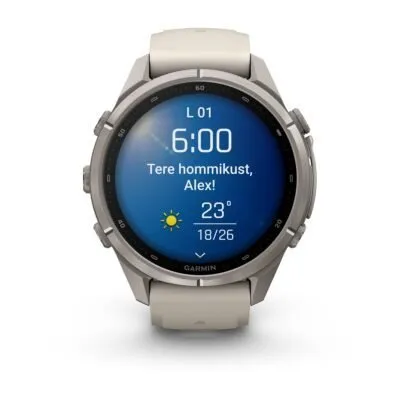 Garmin fēnix 9 Pro 43 mm Titanium / Fog Grey / Dark Sandstone Silicone