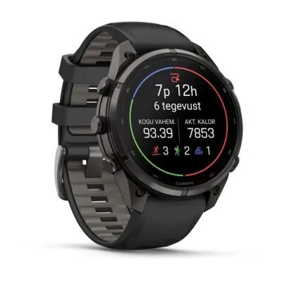 Garmin fēnix 9 Pro 47 mm Carbon Gray DLC Titanium / Black / Pebble Grey Silicone