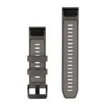 Garmin QuickFit 22 Watch Band Pebble Grey / Silver Grey Silicone Garmin QuickFit 22 Watch Band Pebble Grey / Silver Grey Silicone