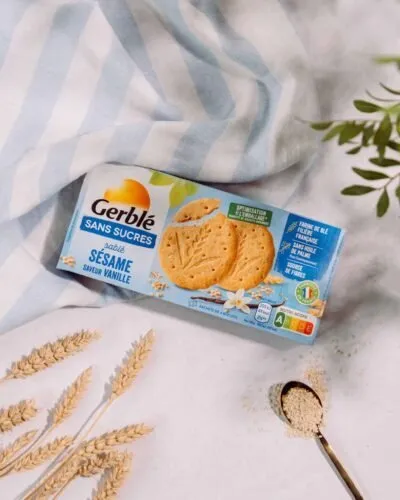 Gerblé küpsised seesami- ja vanillimaitselised, suhkruvabad 132g