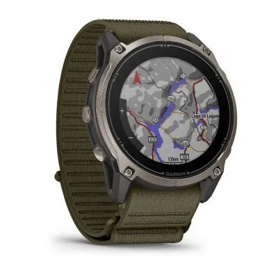 Garmin Enduro 4 Titanium / Dark Olive ComfortFit Fabric Band