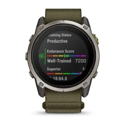 Garmin Enduro 4 Titanium / Dark Olive ComfortFit Fabric Band