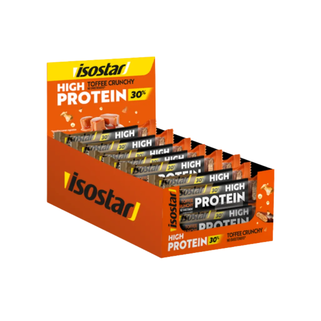 Isostar High Protein 30 Toffee Crunchy batoonid 55g x 16 Isostar High Protein 30 Toffee Crunchy batoonid 55g x 16